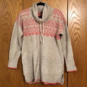 Eddie Bauer gray and coral sweater